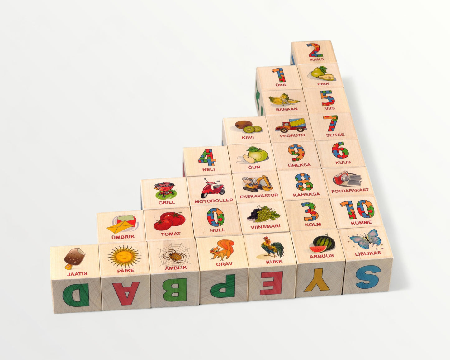 Wooden letter blocks - estonian alphabet - 30 pcs