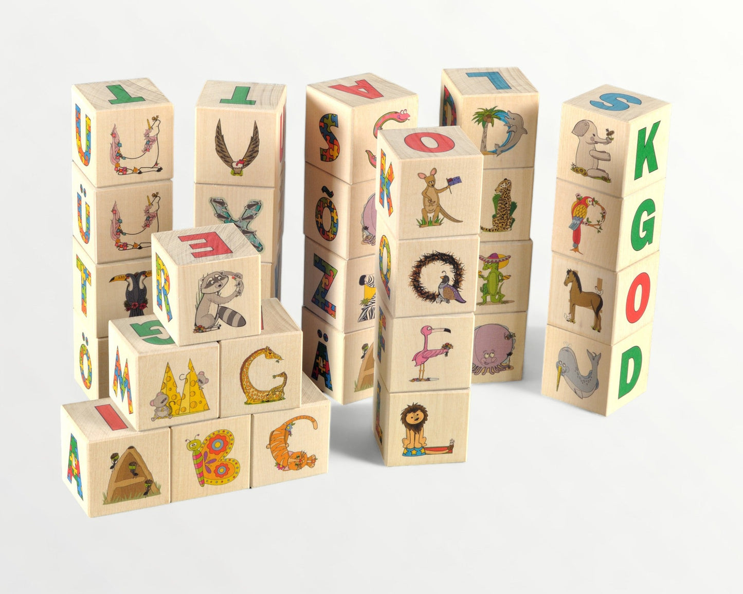 Wooden letter blocks - estonian alphabet - 30 pcs