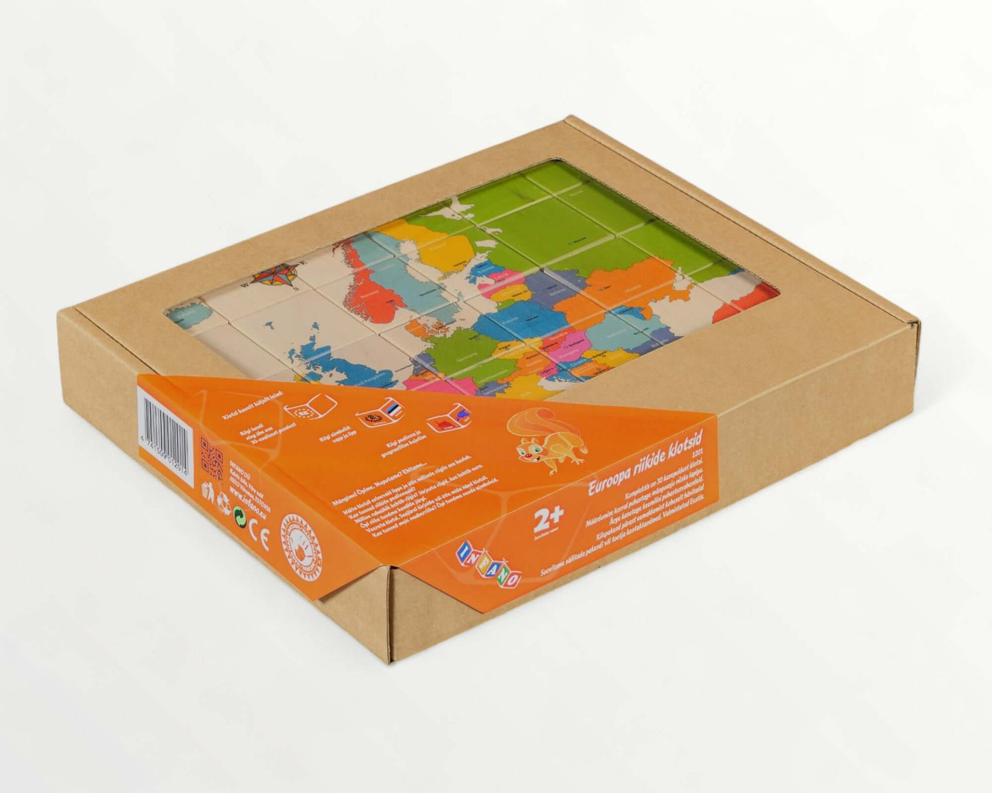 Wooden picture blocks - european countries - 30 pcs packaging showing colorful country maps.