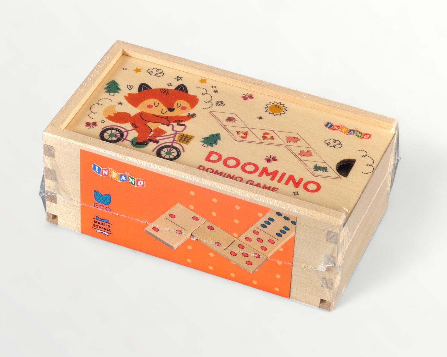 Деревянная игра - Домино - Животные и точки