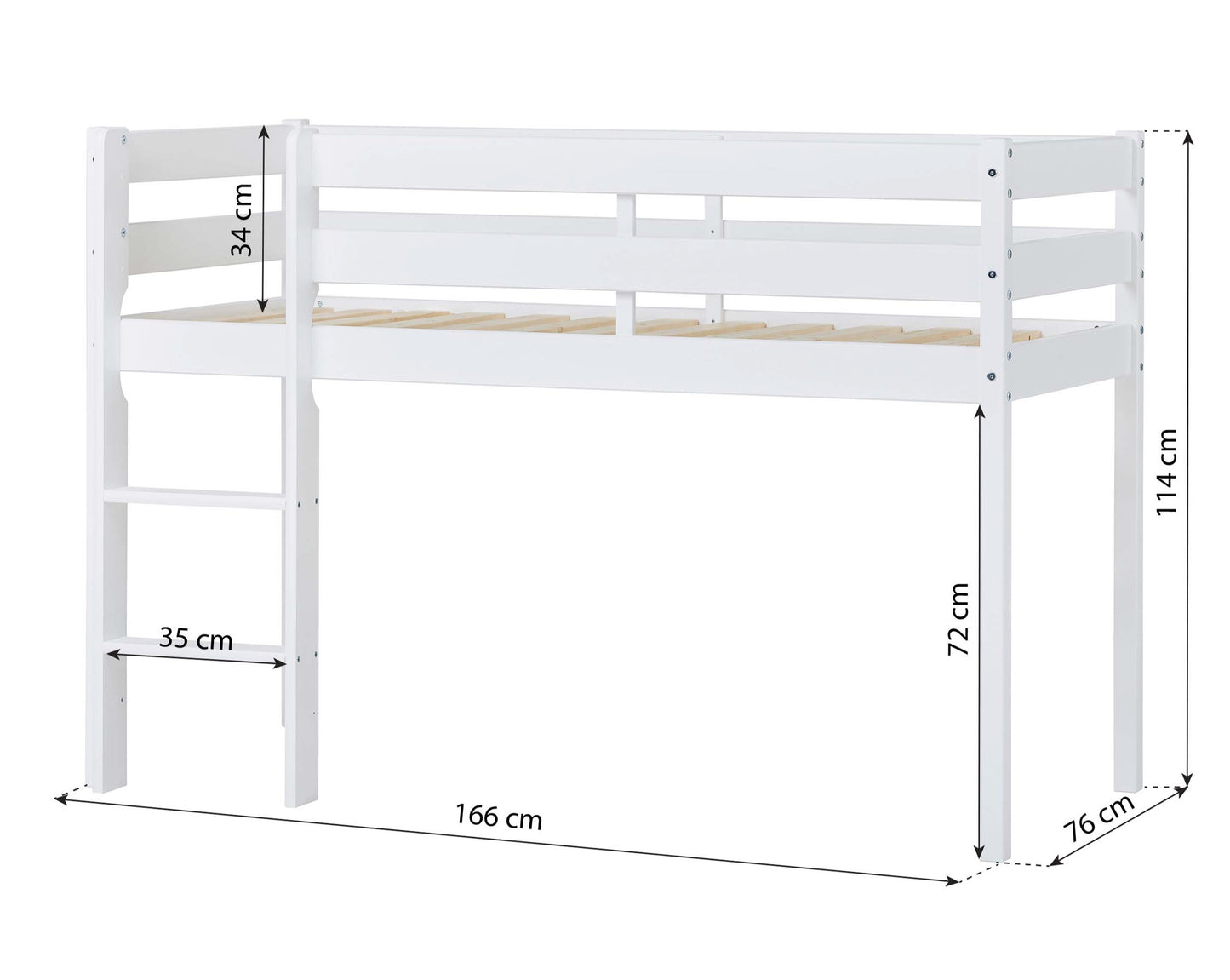 ECO Comfort - Half high bed - 70x160 cm