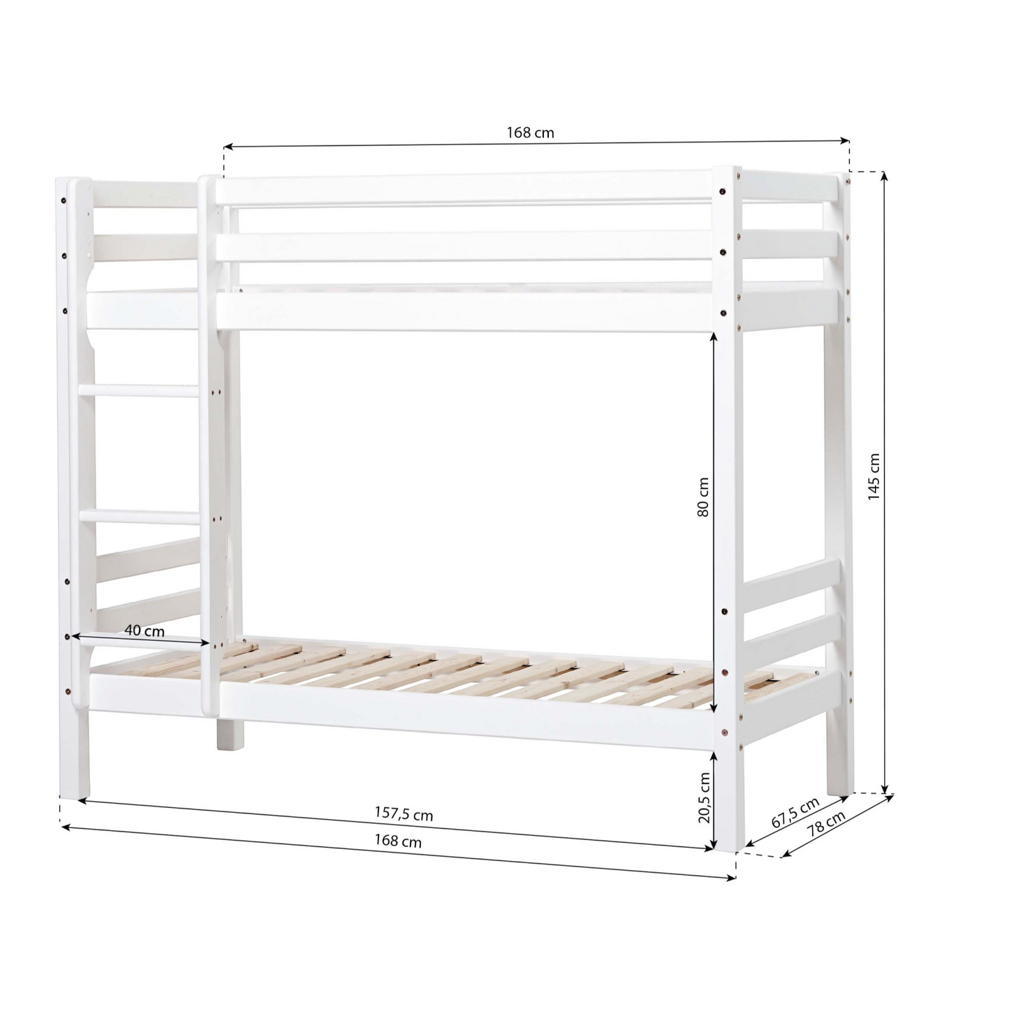 ECO Dream - Bunkbed non-divisible - 70x160cm - White