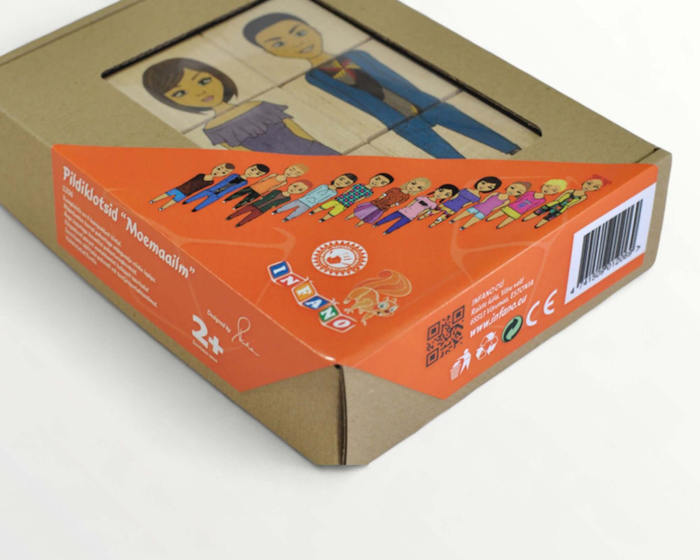 Wooden picture blocks - fashion world - 6 pcs packaging featuring various characters and a dress-up design.