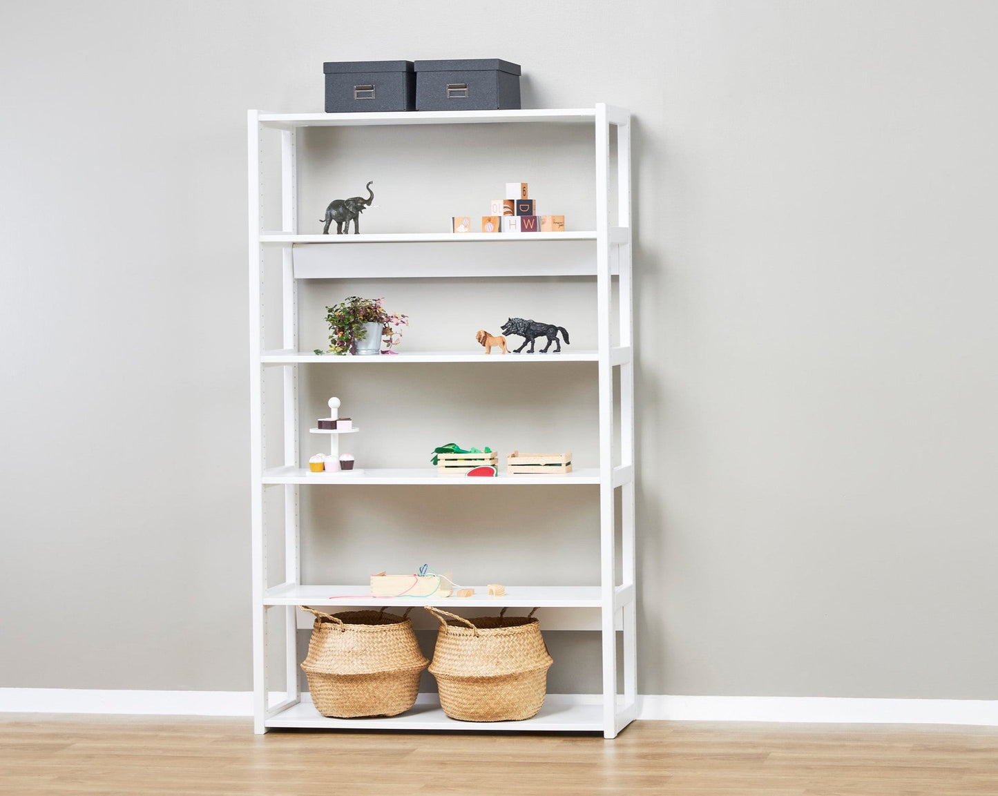 Storey - Shelf with 1 section and 6 shelves - 100 cm - White