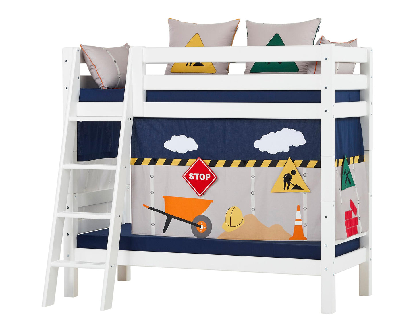 ECO Luxury - Bunk bed with slant ladder - 70x160 cm - white