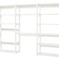 Этаж - Стеллаж с 3 секциями, 12 полок и письменный стол - 80 см - Белый