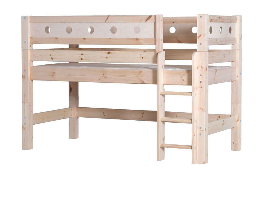 Lahe - Safety barrier with plywood - 90x200 cm - Natural, suitable for high and bunk beds, made from pine wood.