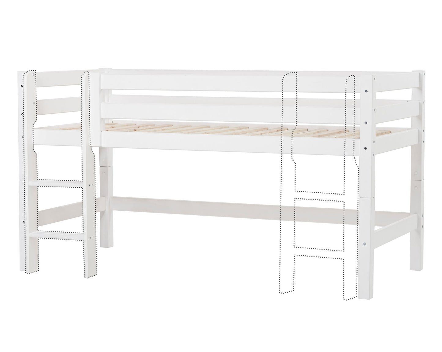 ECO Luxury - Ladder for half high bed - straight - white