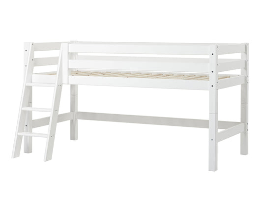 ECO Luxury - Half high bed with slant ladder - 90x200 cm - white