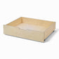 Jerwen - Bed drawer - 90x75x21 cm, birch wood storage solution with rubber-coated wheels.