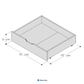 Jerwen - Bed drawer - 90x75x21 cm with dimensions labeled 90 cm width, 75 cm depth, and 21 cm height.