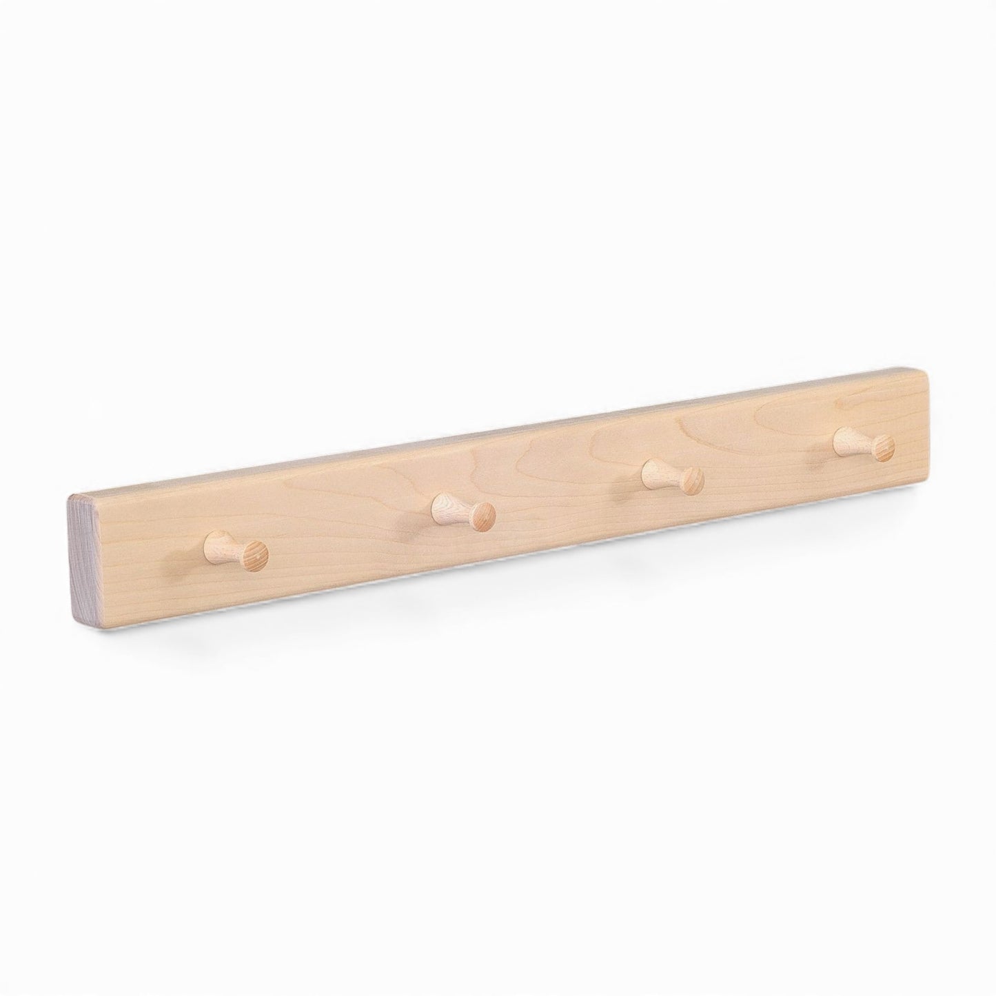 Jerwen - Peg rail made of natural birch wood featuring four pegs for stylish wall or bed mounting.