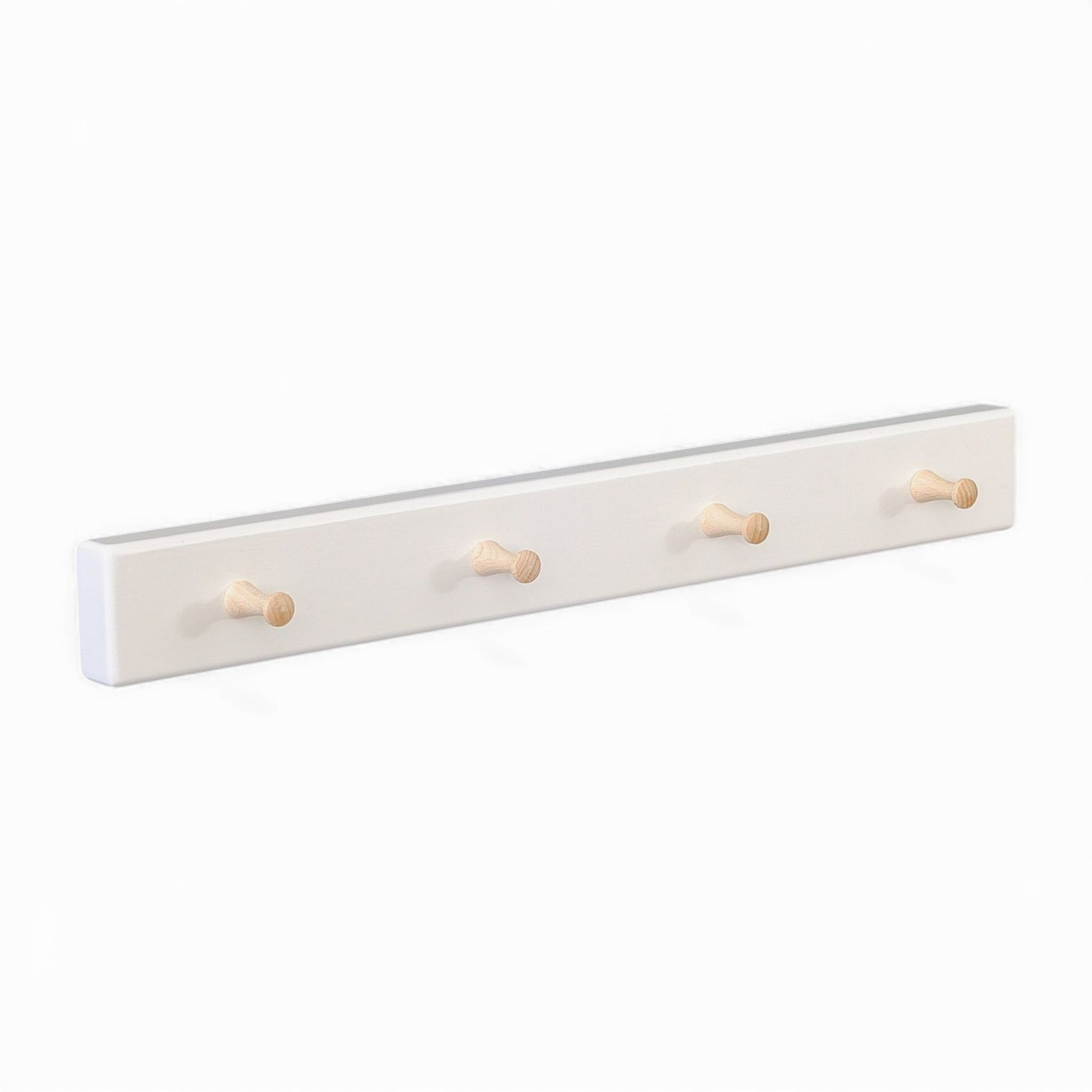 Jerwen - Peg rail featuring four natural birch wood pegs, ideal for stylish bedroom organization.