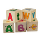 Wooden letter blocks - 12 pcs featuring colorful letters and patterns for learning and play.