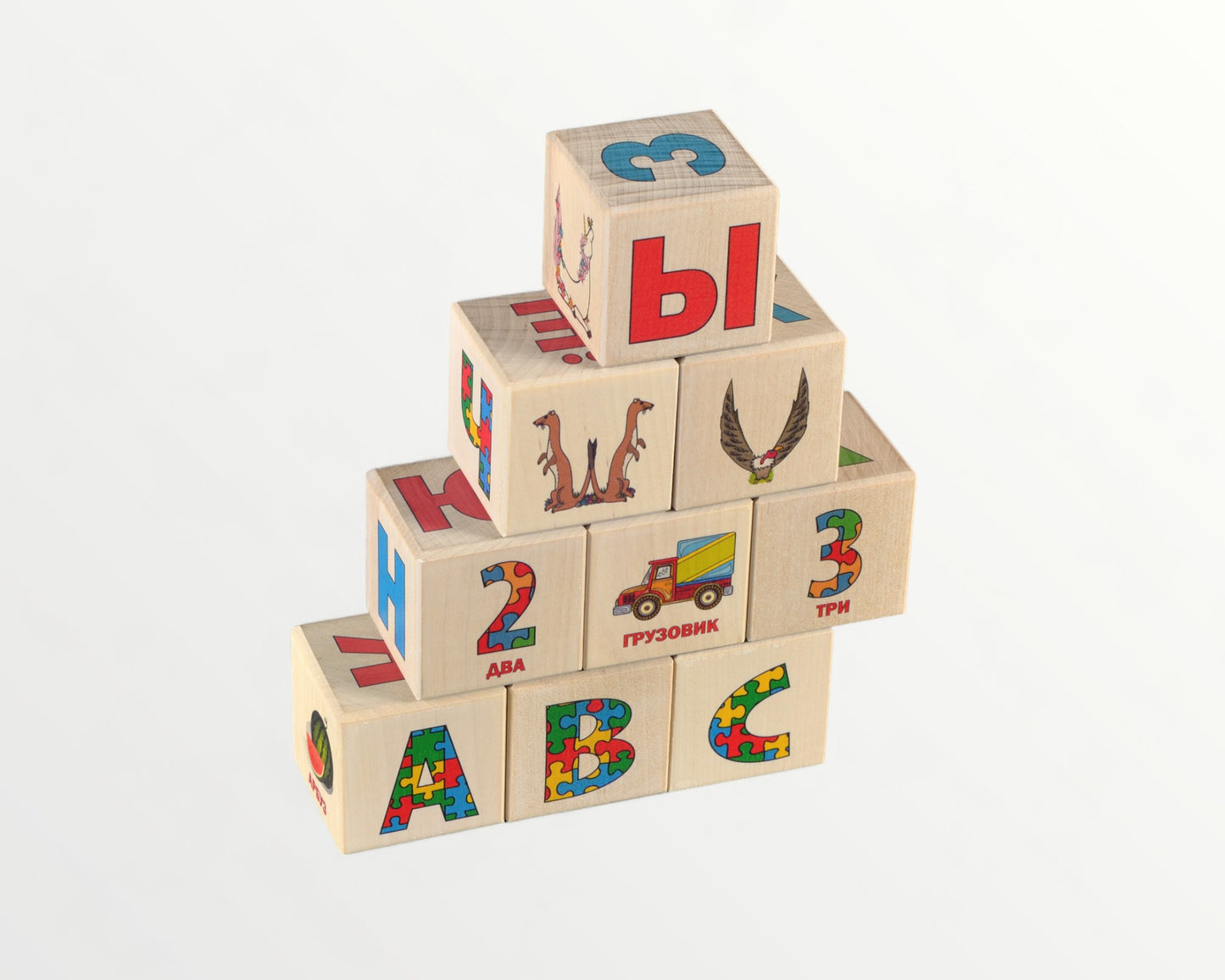 Wooden letter blocks - russian alphabet - 30 pcs