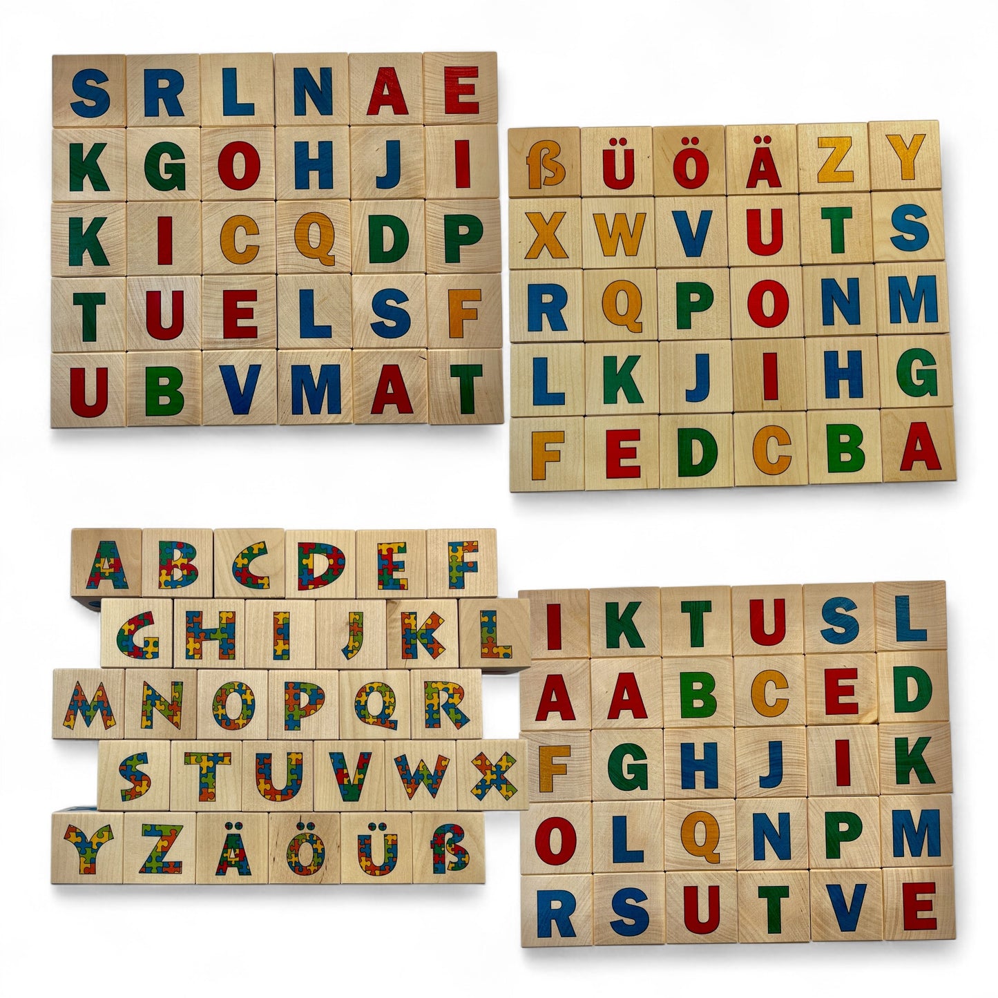 Wooden letter blocks - german alphabet - 30 pcs