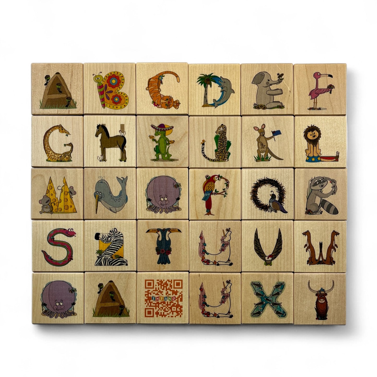 Wooden letter blocks - german alphabet - 30 pcs
