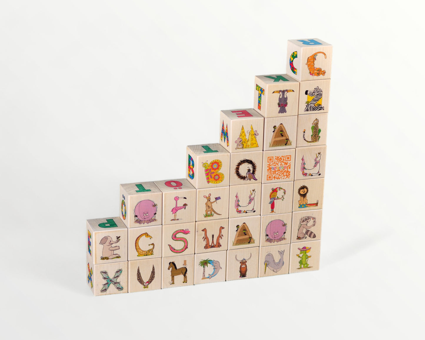 Wooden letter blocks - finnish alphabet - 30 pcs