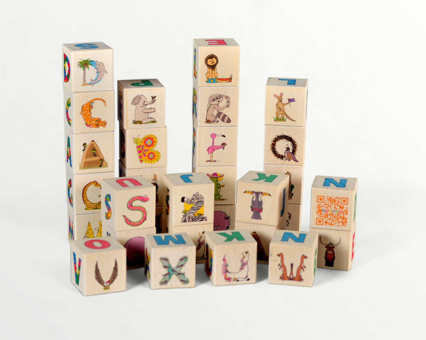 Wooden letter blocks - finnish alphabet - 30 pcs