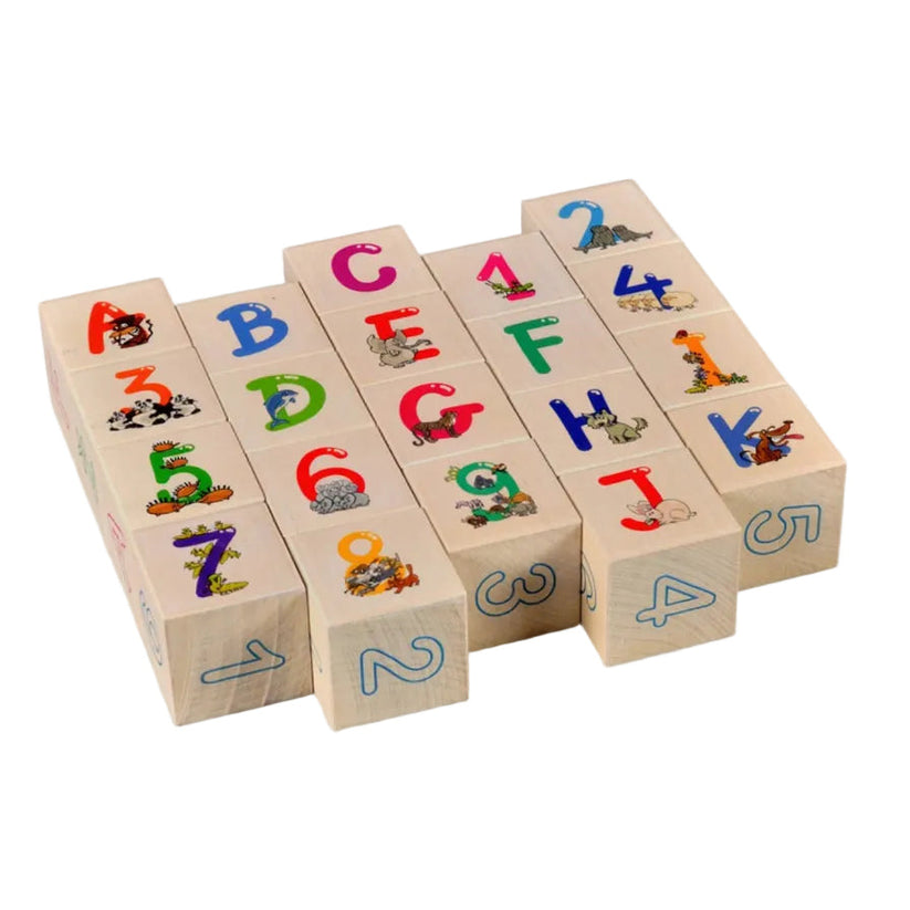 Wooden Letter Blocks - Latin Alphabet - 20 Pcs