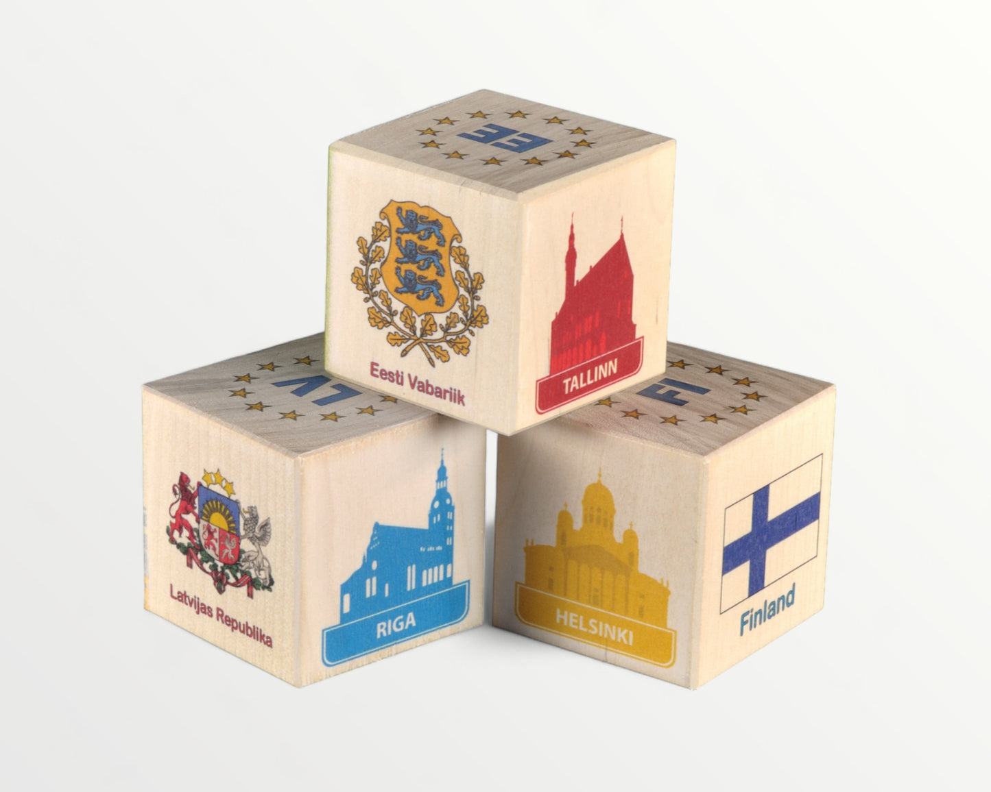 Wooden picture blocks - european countries - 30 pcs