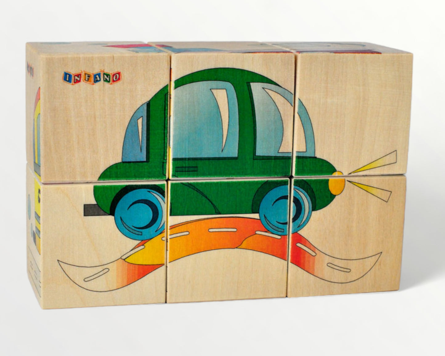Wooden picture blocks - vehicles - 6 pcs
