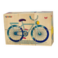 Wooden picture blocks - vehicles - 6 pcs showing a colorful bicycle design.