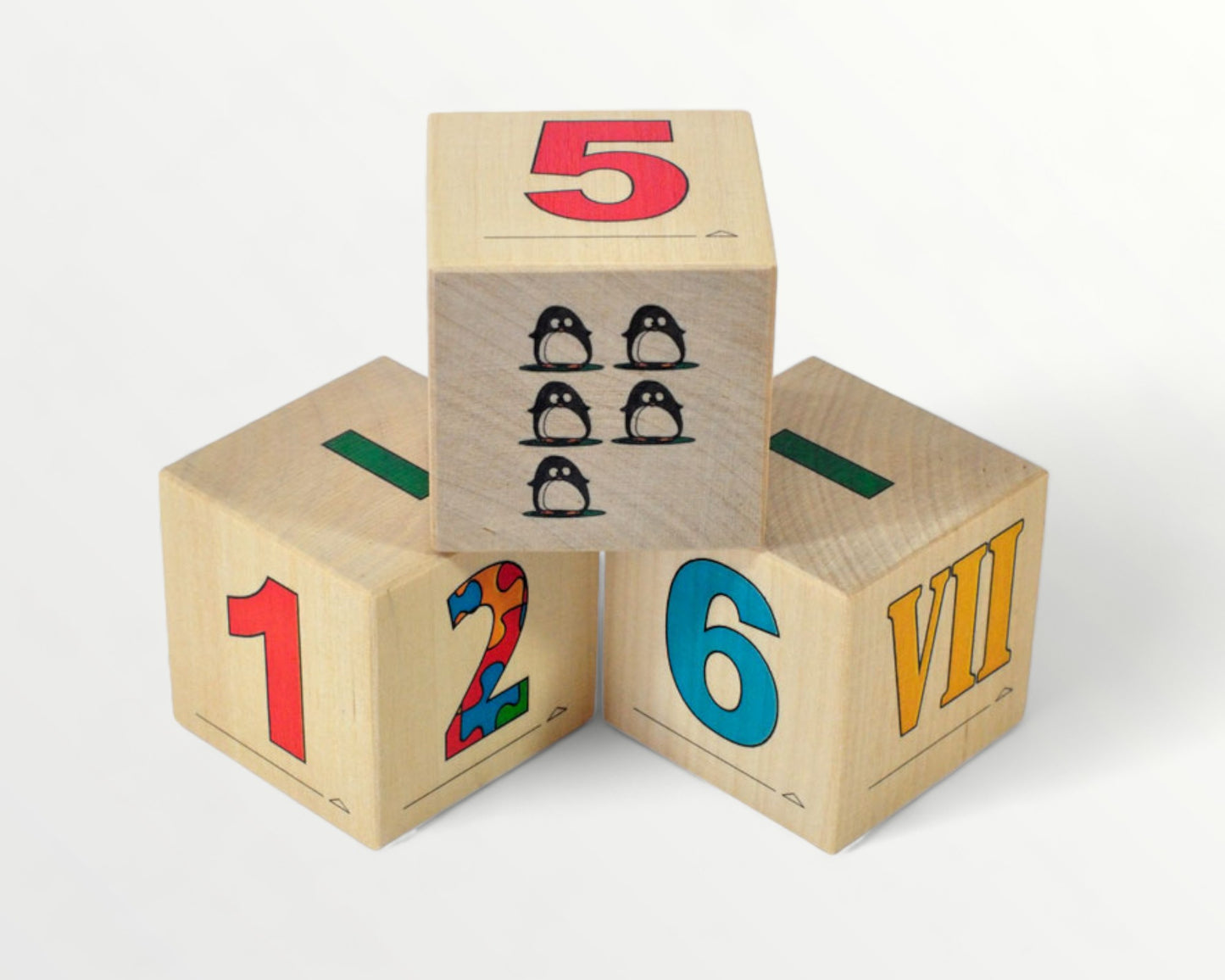 Wooden blocks with numbers - 12 pcs