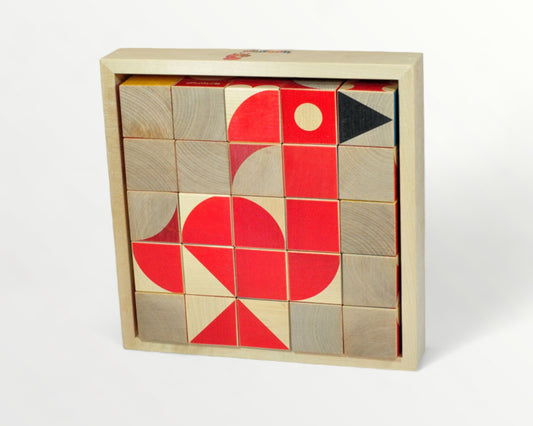 Wooden blocks - patterns - 25 pcs