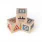 Wooden picture blocks - traffic signs - 12 pcs showing various traffic symbols and signs for educational play.