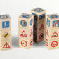 Wooden picture blocks - traffic signs - 12 pcs