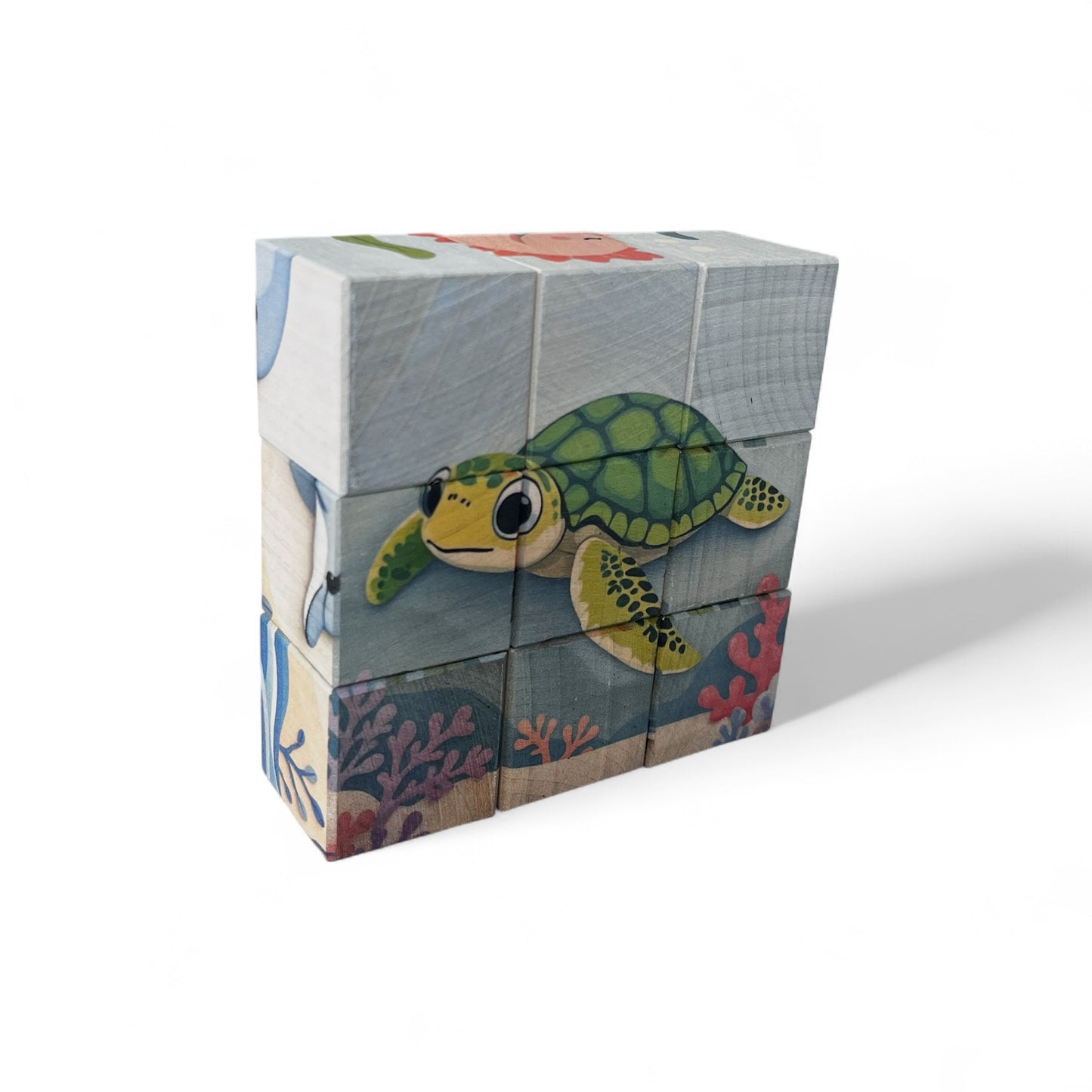 Puiset palapelikuutioita – vedenalainen maailma