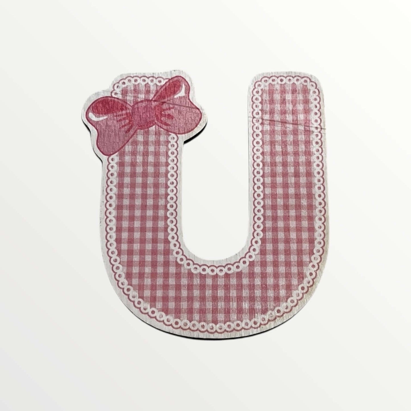 Wooden letter - Pink bows