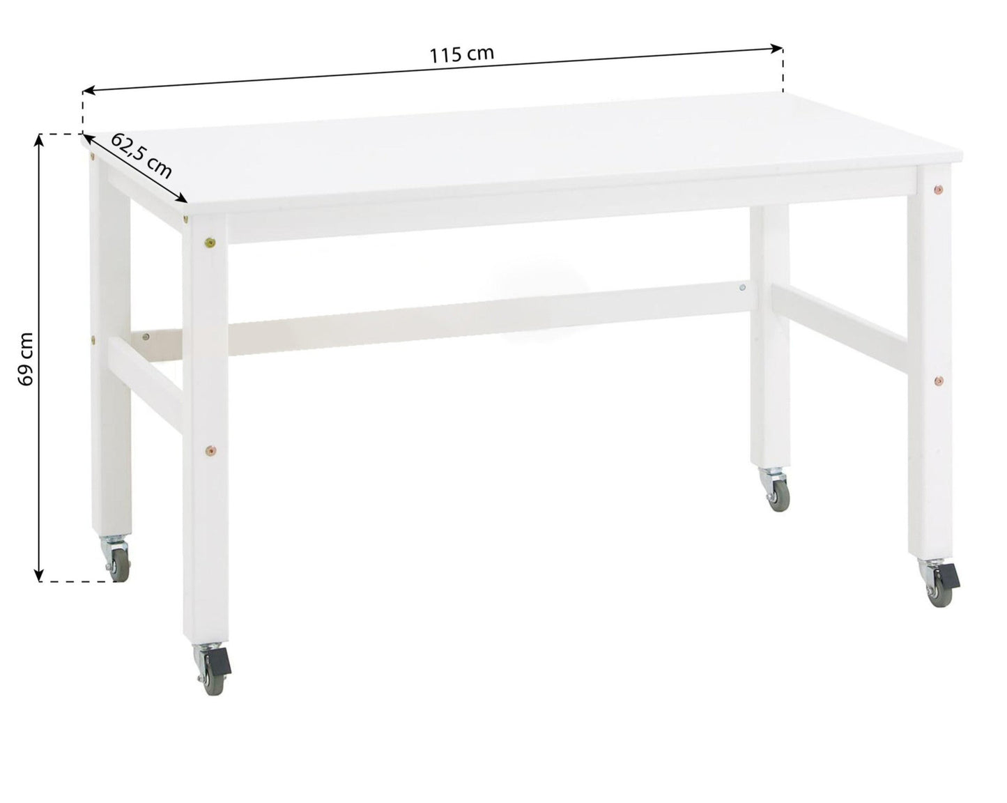 ECO Dream - Полувысокая кровать со столом и ящиком - 90x200см - Белый