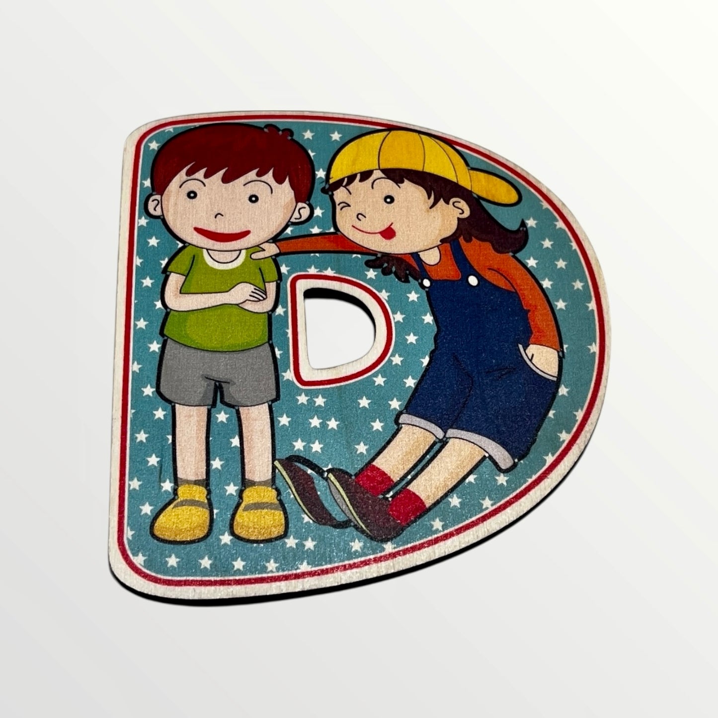 Træbogstav - Glade børn