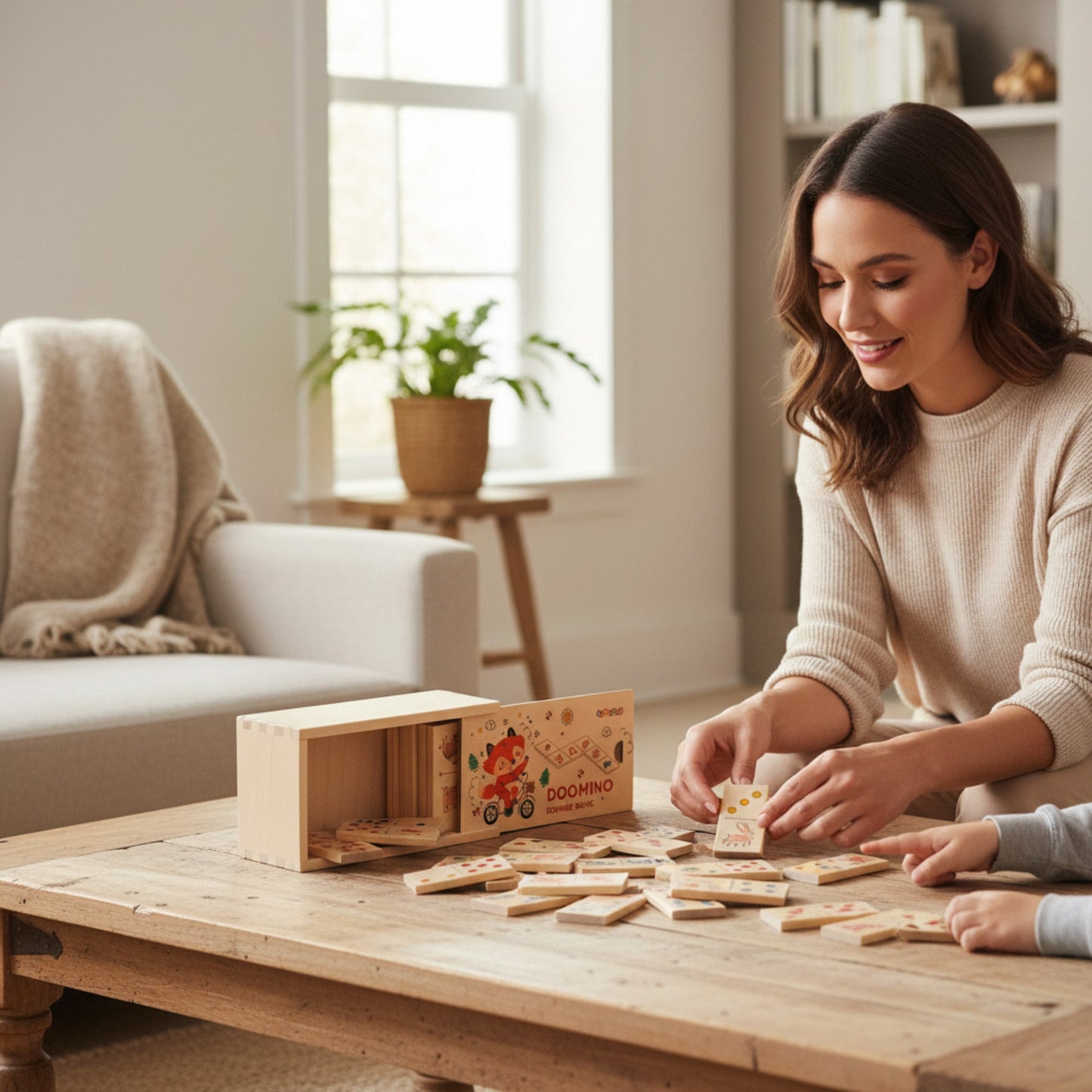Brädspel - Domino - Djur och prickar