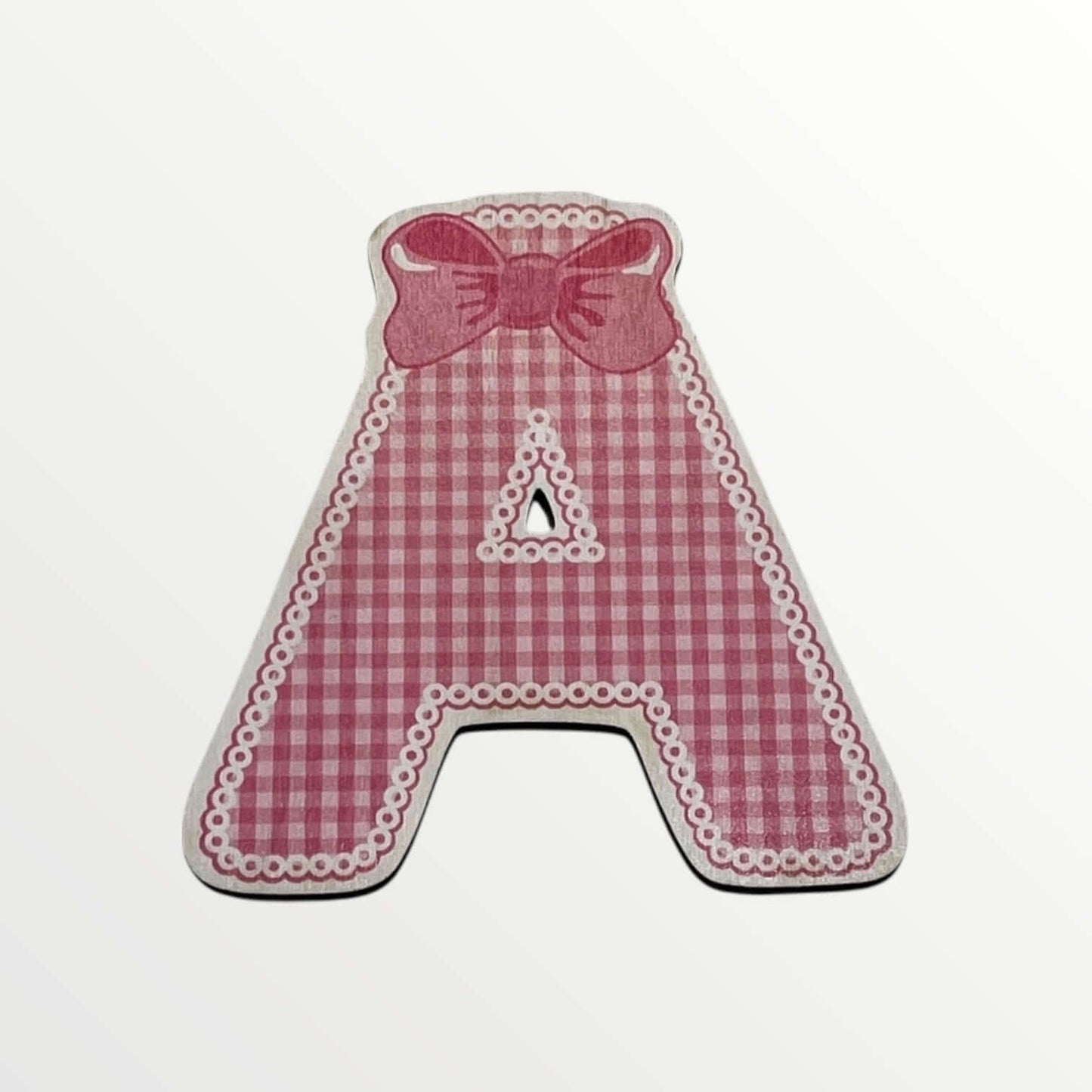 Wooden letter - Pink bows