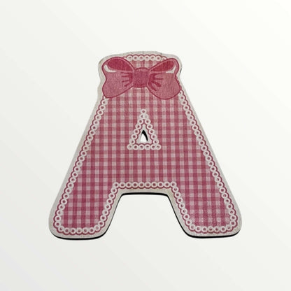 Wooden letter - Pink bows