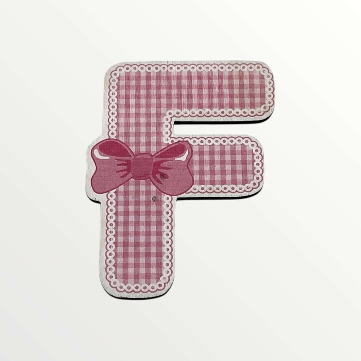 Wooden letter - Pink bows