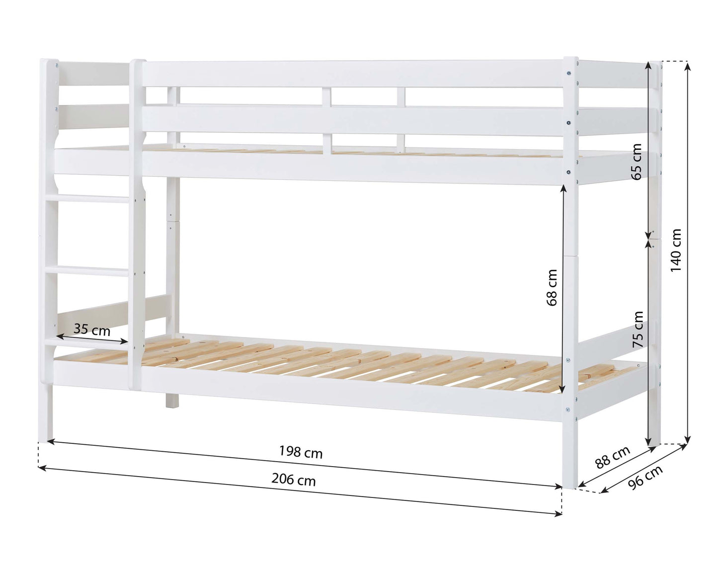 ECO Comfort - Bunk bed - 90x200 cm