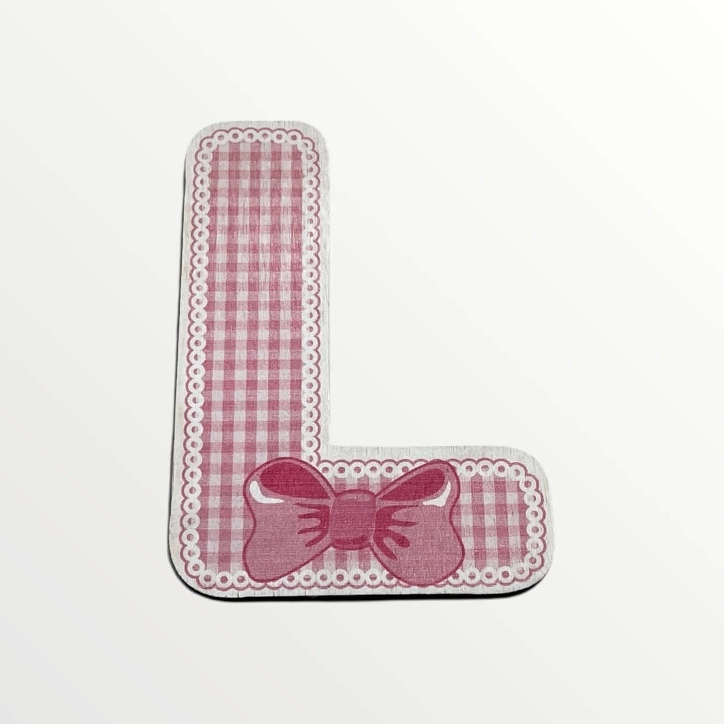 Wooden letter - Pink bows