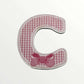 Wooden letter - Pink bows