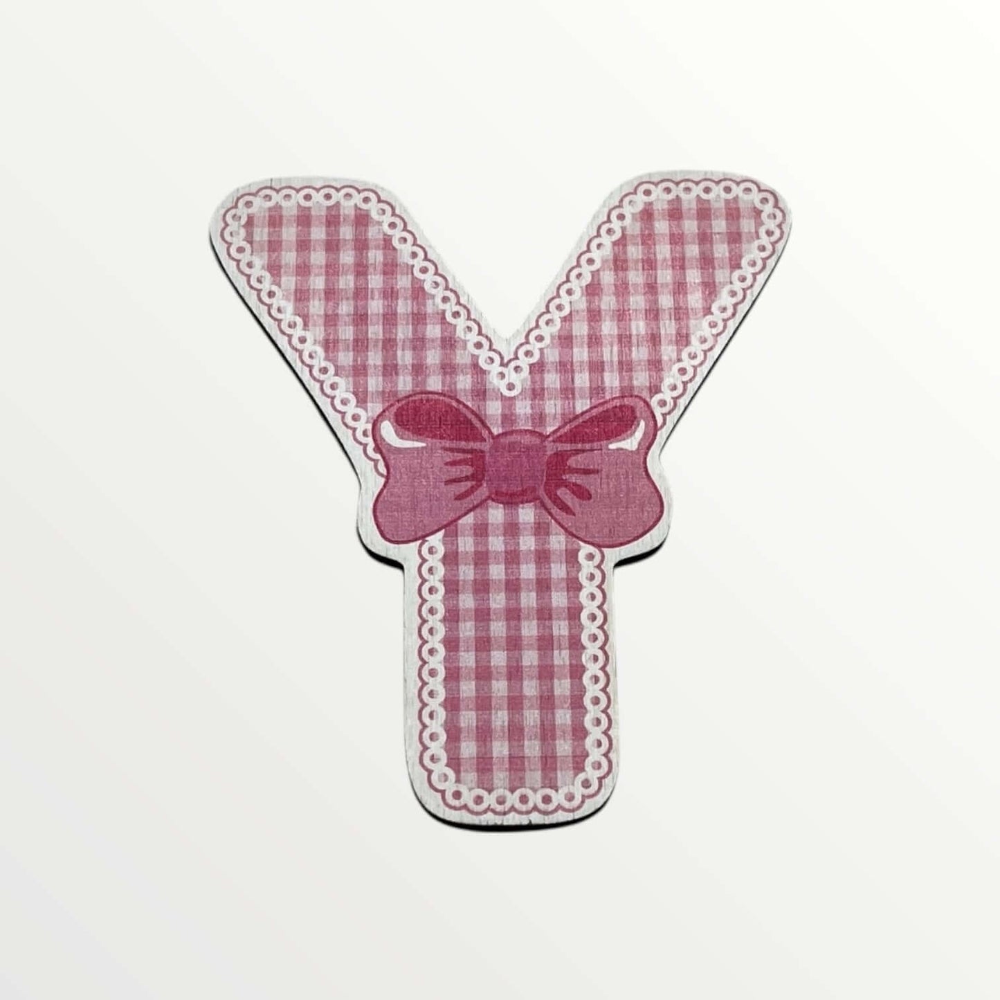 Wooden letter - Pink bows