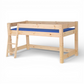 Lahe - Half high bed with slant ladder - 90x200 cm - Natural laquered with blue mattress