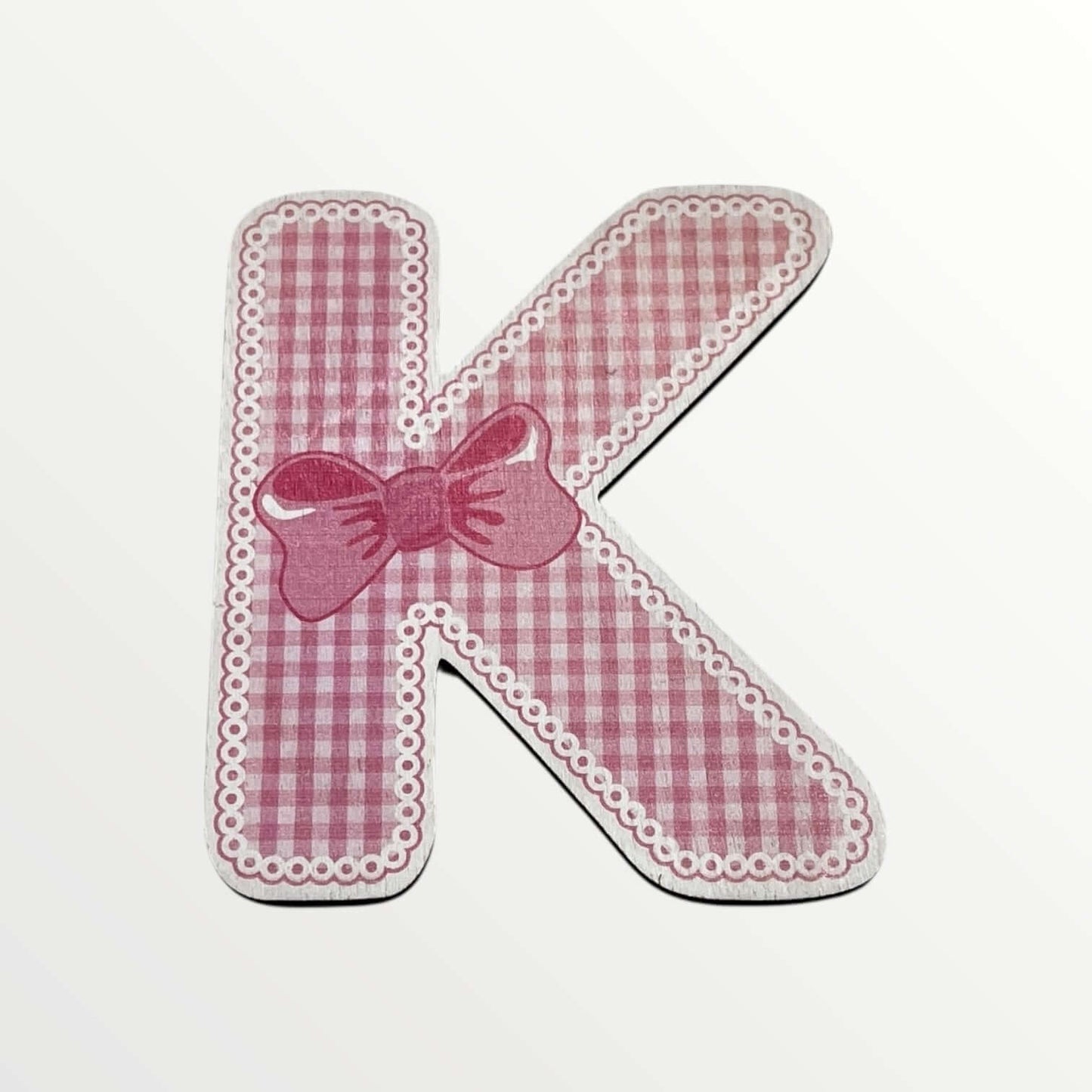 Wooden letter - Pink bows
