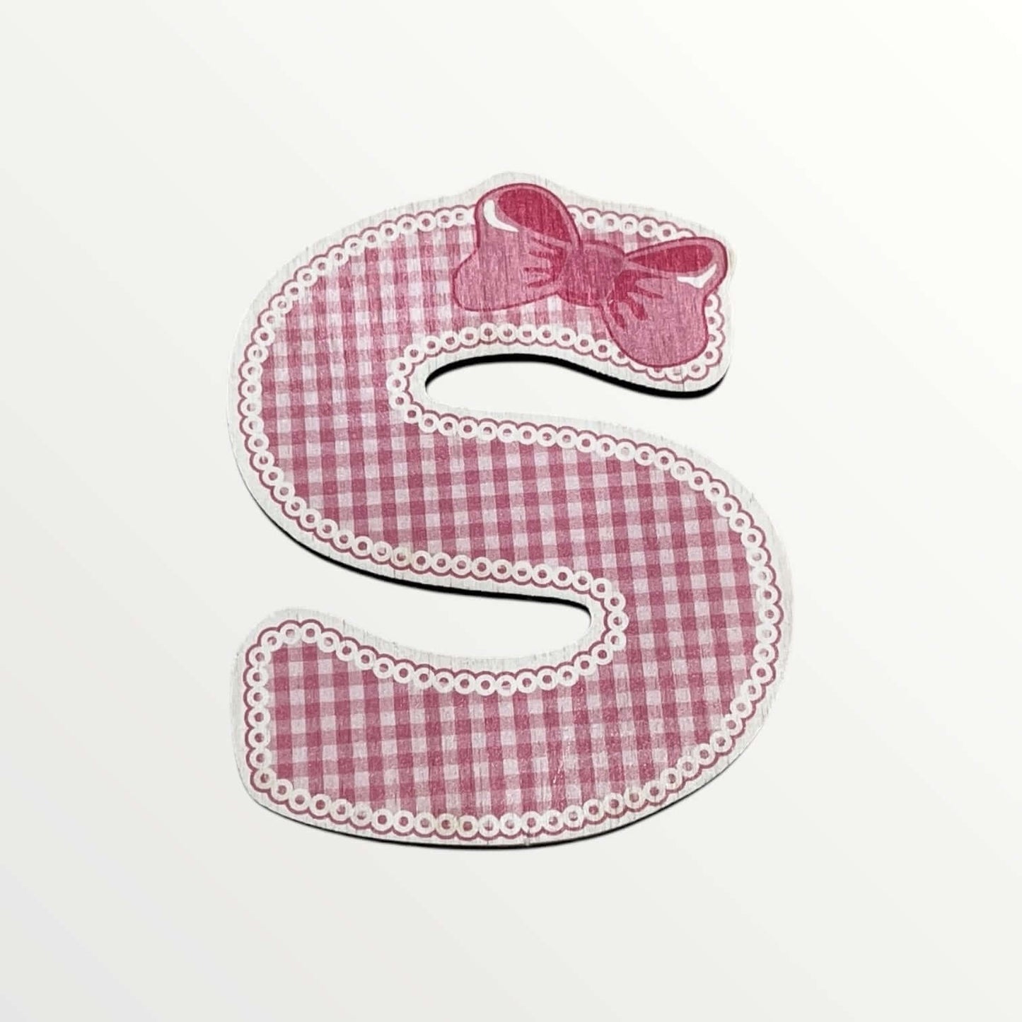 Wooden letter - Pink bows