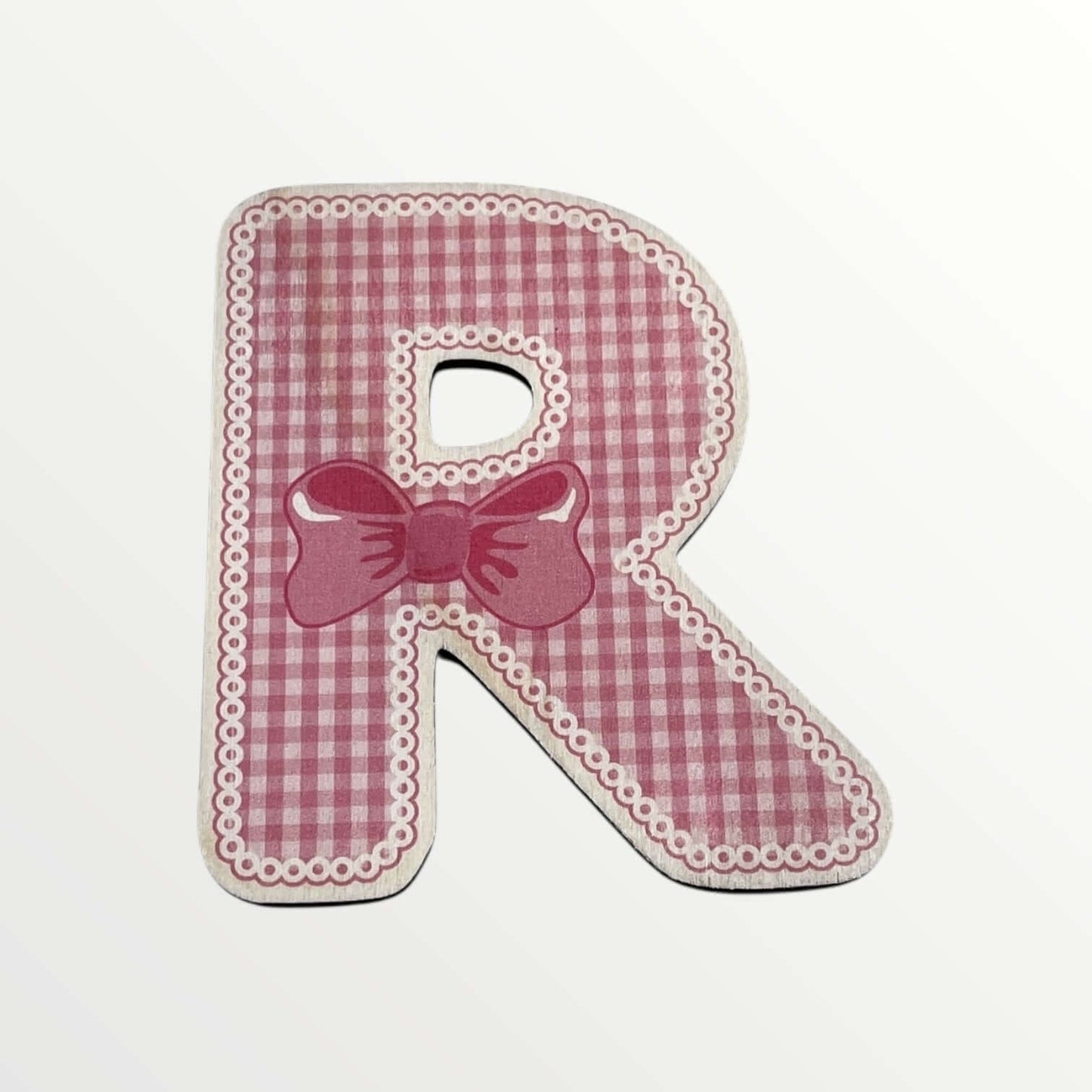 Wooden letter - Pink bows