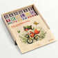 ABC-123 Wooden blocks - 36 pcs in a wooden box with colorful letters and illustration of a fox.