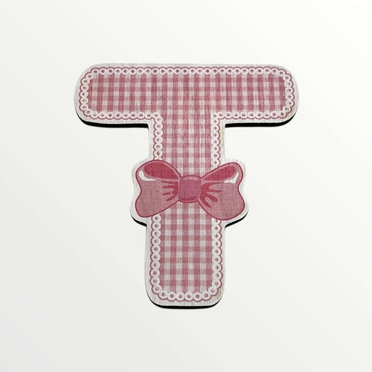 Wooden letter - Pink bows