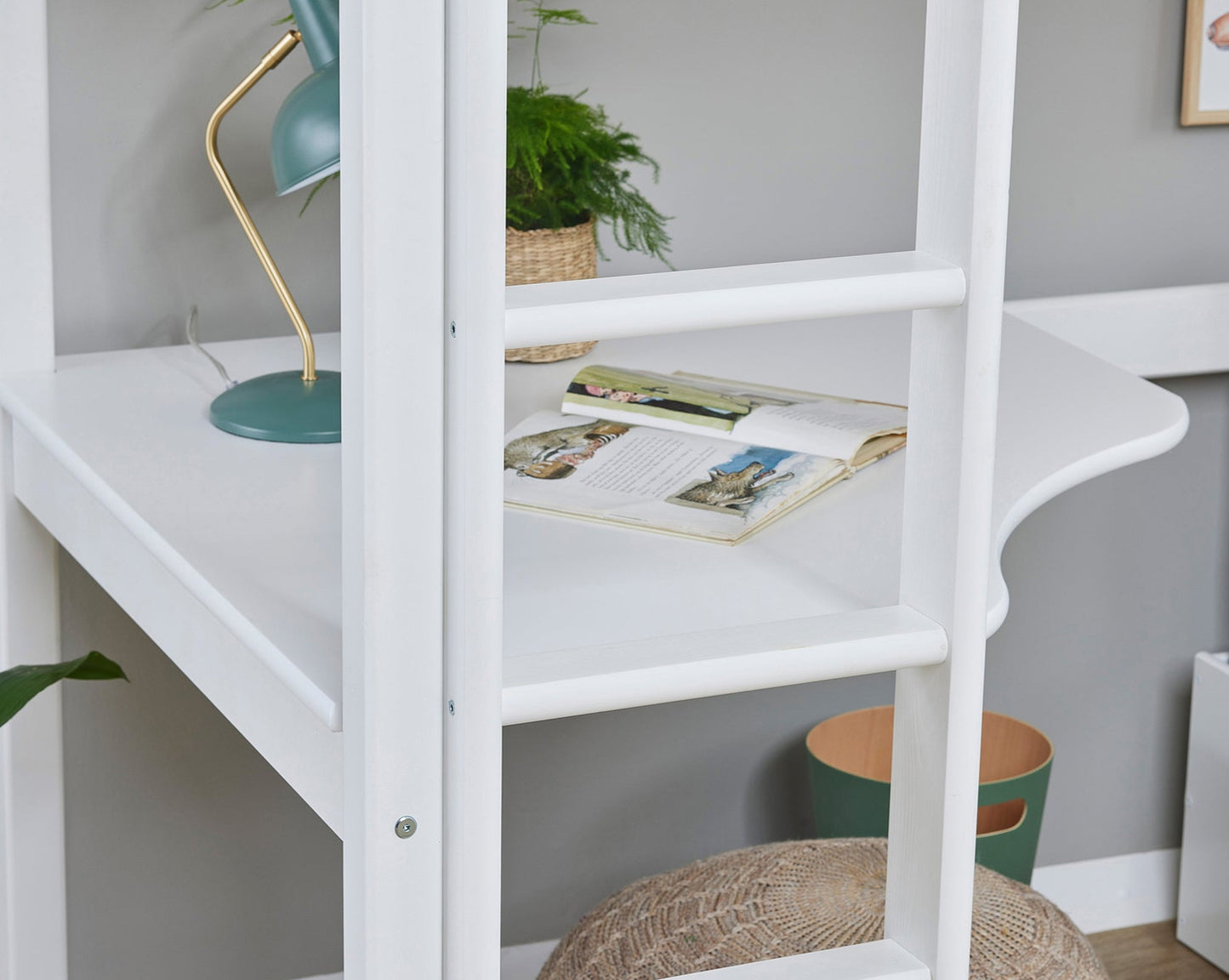 Eco Dream - MEGA-sänky lounge-moduulilla ja työpöydällä - 90x200 cm - Valkoinen